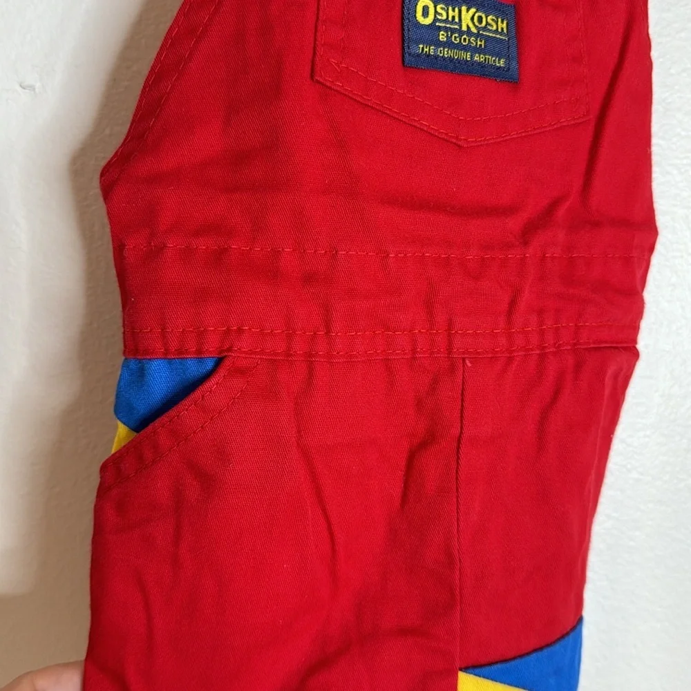 Vintage Oshkosh toddlers‎ color block overalls made in USA size 24 months